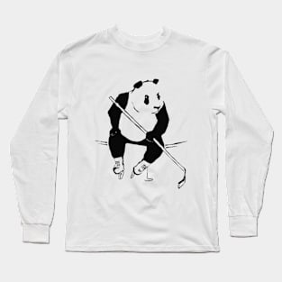 Panda playing hockey Long Sleeve T-Shirt